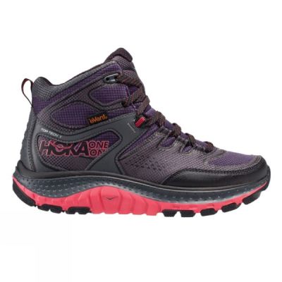 Botas Trekking Hoka One One Tor Tech Mid WP Mujer - Gris Oscuro / Moradas - Chile BQW056487